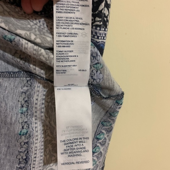 Tommy Hilfiger Sleeveless Aztec Floral Print Blue Sundress. Soft and Cozy size M - Picture 7 of 11